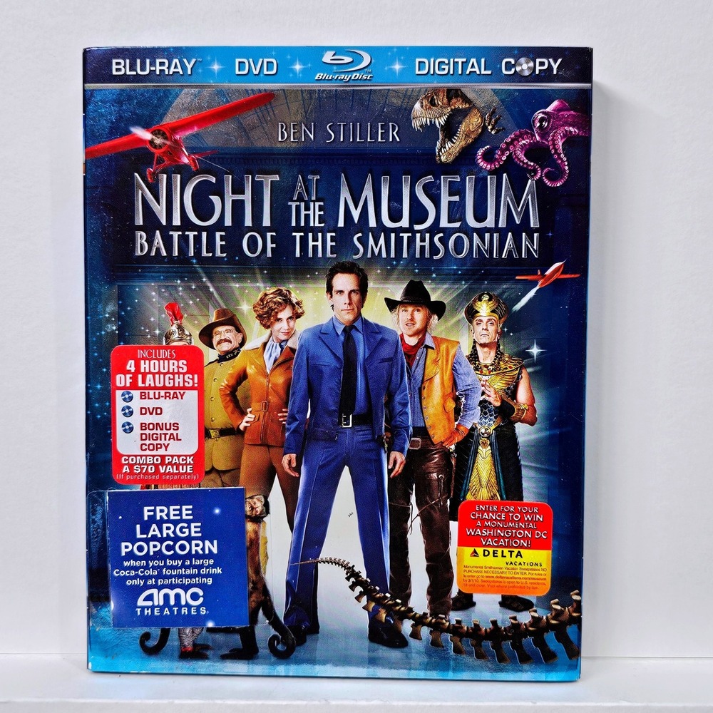Night at the Museum Battle of the Smithsonian Blu-ray DVD Digital‎ Combo Stiller